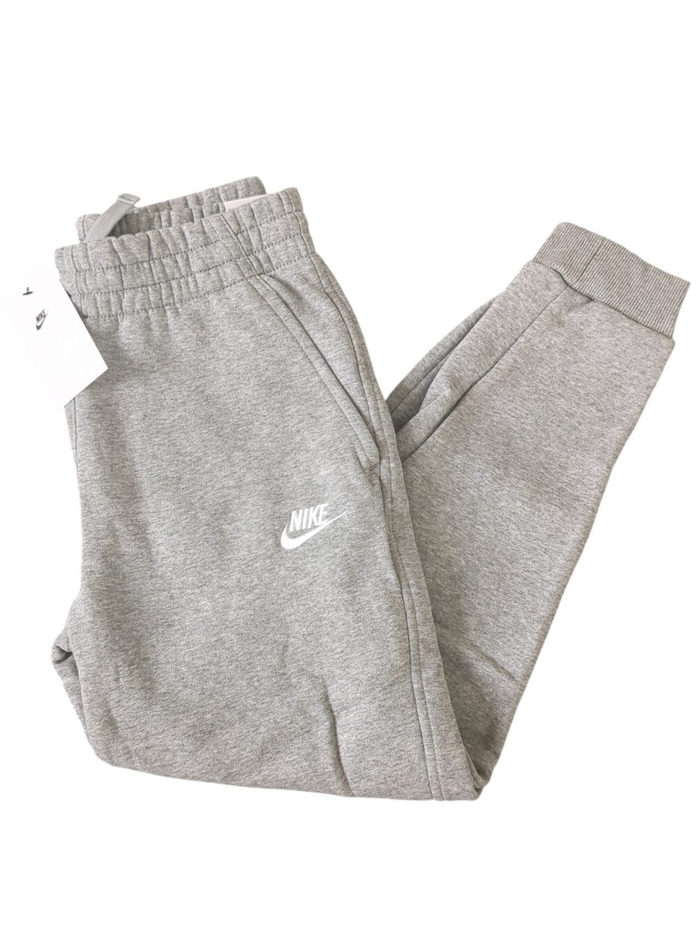 NWT Nike Boys Club Fleece Joggers In Grey (Size L)